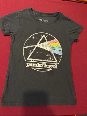 Pink Floyd Black Kids Tee with Distressed Prism & Rainbow